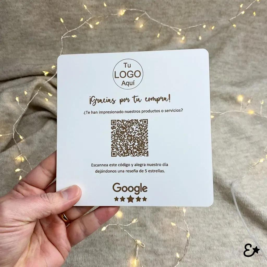 Cartel para comercios con QR Google vista 1