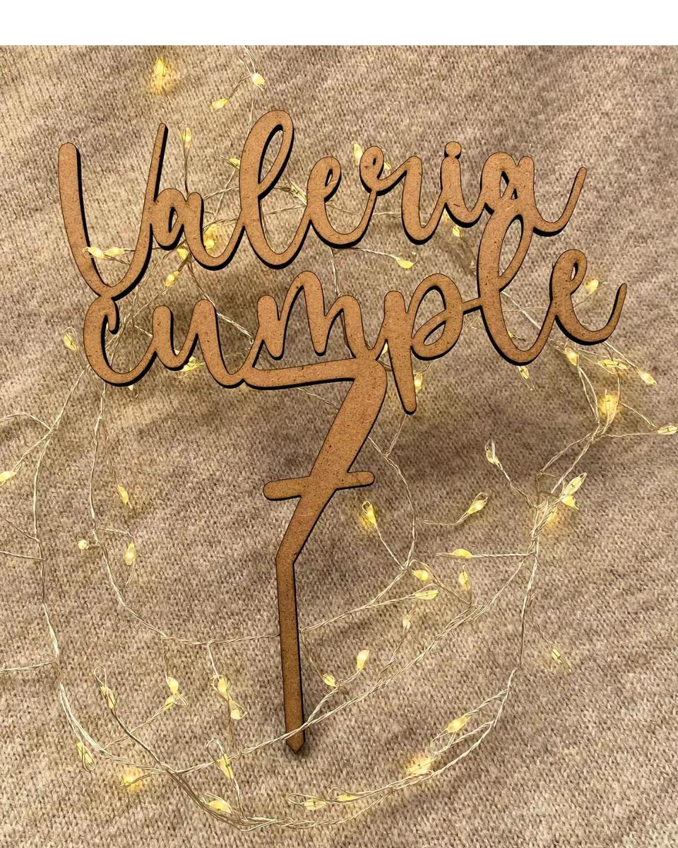 Cake topper madera vista 3