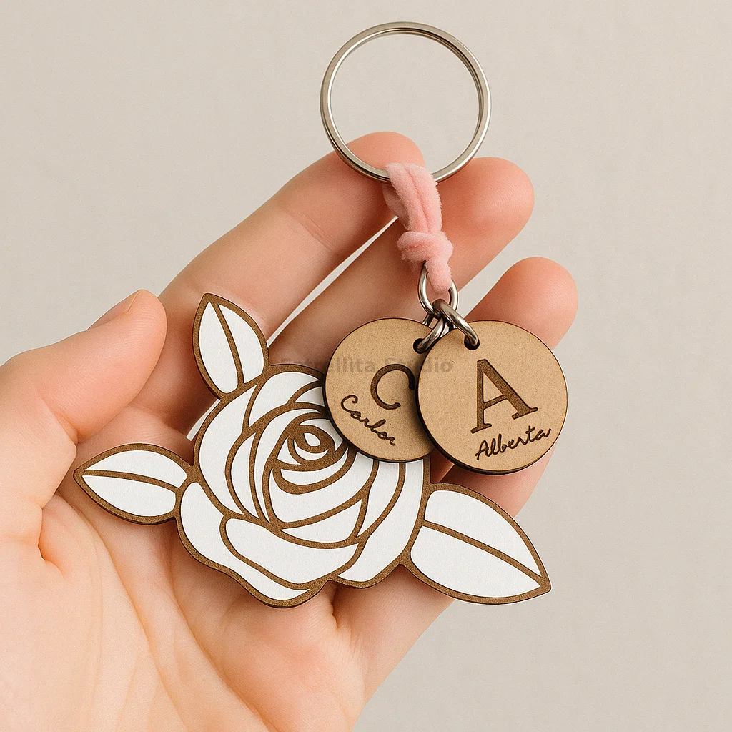 Llavero Personalizado con Diseño Floral – Ideal para Regalo