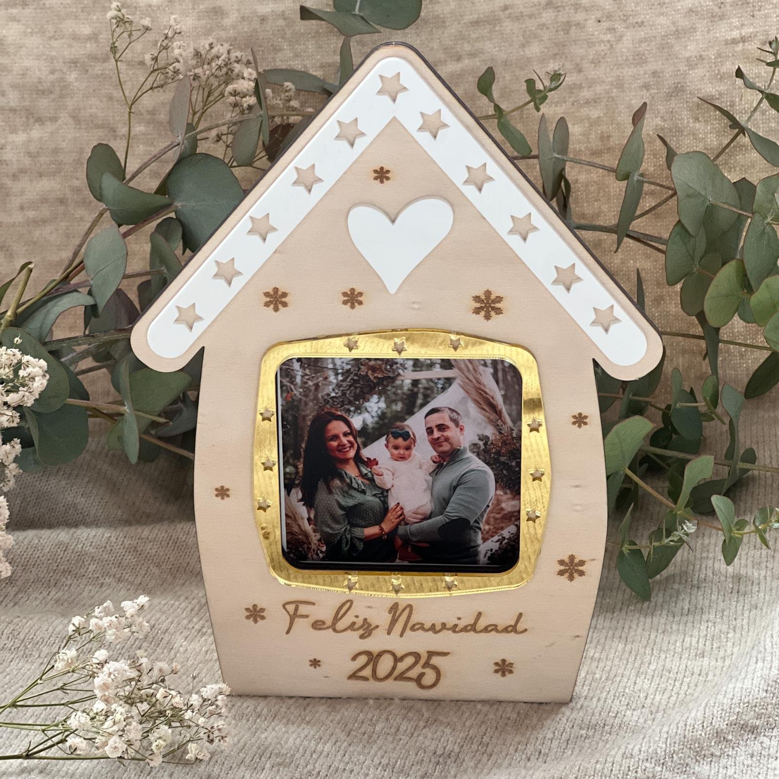 Marco Navideño Personalizado Casa de Navidad Mágica