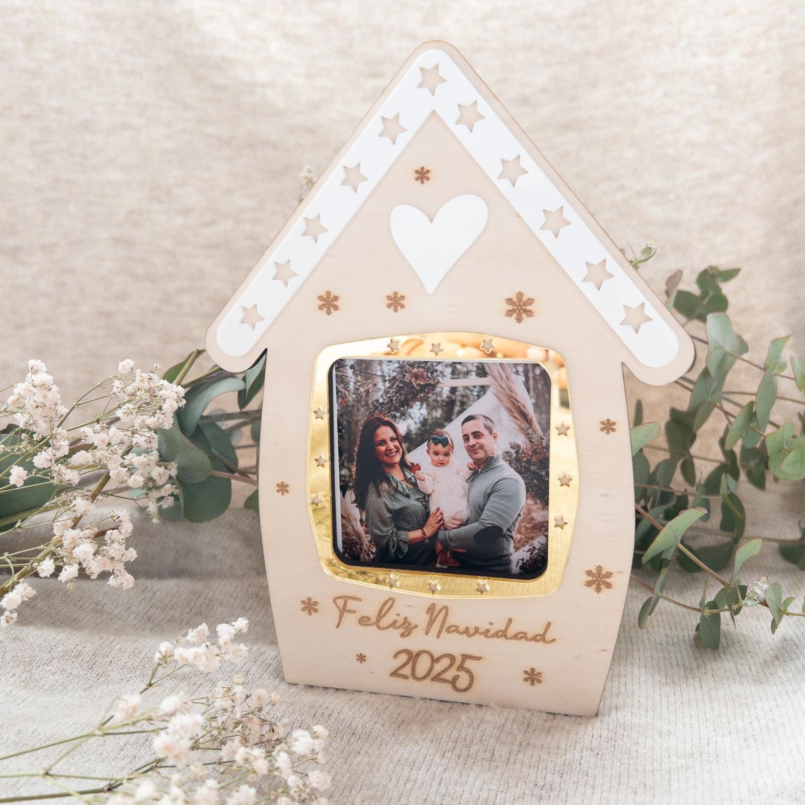 Marco Navideño Personalizado Casa de Navidad Mágica