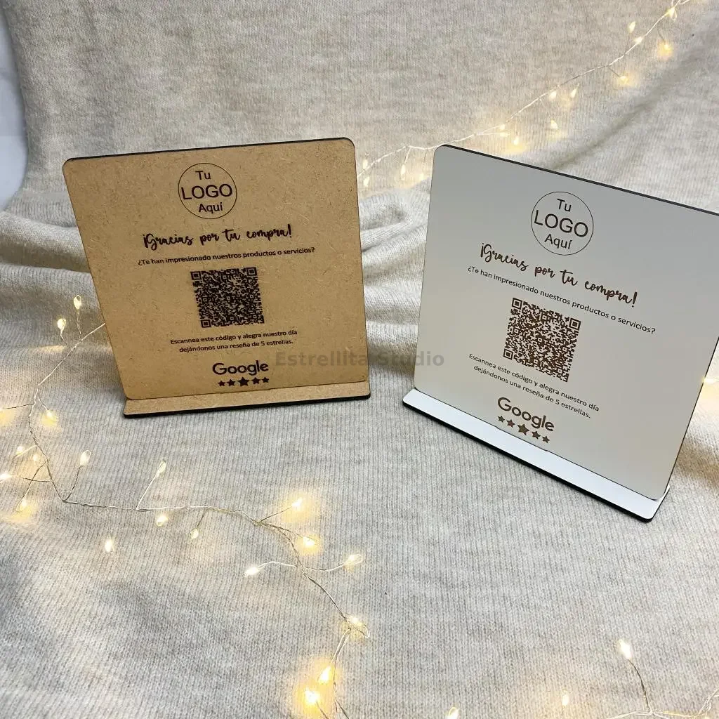 Cartel para comercios con QR Google