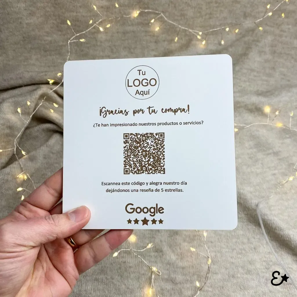 Cartel para comercios con QR Google